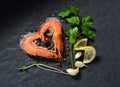 Cooked shrimps,prawns Royalty Free Stock Photo