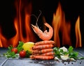 Cooked shrimps,prawns Royalty Free Stock Photo