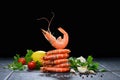 Cooked shrimps,prawns Royalty Free Stock Photo