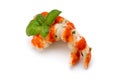 Cooked shrimps on white background. Royalty Free Stock Photo