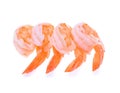 Cooked shrimps on white background Royalty Free Stock Photo