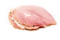 Cooked sliced ham on white Royalty Free Stock Photo