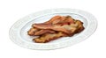 Cooked smoked bacon on platter