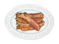 Cooked smoked bacon slices on platter