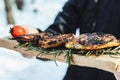 Cooked steaks from meat Royalty Free Stock Photo