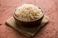 Cooked or steamed Brown basmati rice served in bowl Royalty Free Stock Photo