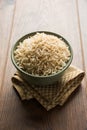 Cooked or steamed Brown basmati rice served in bowl Royalty Free Stock Photo