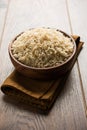 Cooked or steamed Brown basmati rice served in bowl Royalty Free Stock Photo