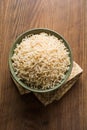 Cooked or steamed Brown basmati rice served in bowl Royalty Free Stock Photo