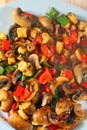 Cooked stir fry vegetables-Healthy concept.