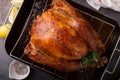 Cooked turkey ready for carving Royalty Free Stock Photo