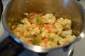 Cooked vegetables in pot Royalty Free Stock Photo