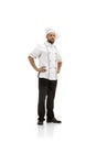 Cooker, chef, baker in uniform isolated on white background, gourmet.