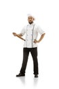 Cooker, chef, baker in uniform isolated on white background, gourmet.