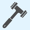 Cooker hammer solid icon. Meat beating and cooking tool. Home-style kitchen vector design concept, glyph style pictogram