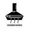 cooker hoods icon, black vector sign with editable strokes, concept illustration Royalty Free Stock Photo