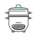 cooker rice device color icon vector illustration