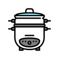 cooker rice device color icon vector illustration