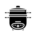 cooker rice device glyph icon vector illustration