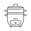 cooker rice device line icon vector illustration