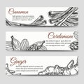 Cookery banners template with spices
