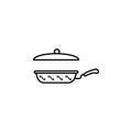 cookery, cooking ware, frying pan, skillet icon. Element of kitchen utensils icon for mobile concept and web apps. Detailed