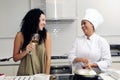 Cookery course: laughing Royalty Free Stock Photo