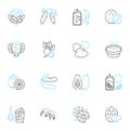 Cookery food linear icons set. Culinary, Flavorful, Delicious, Savory, Seasd, Exquisite, Succulent line vector and