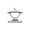 cookery, food preparing, frying icon. Element of kitchen utensils icon for mobile concept and web apps. Detailed cookery, food