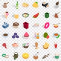 Cookery icons set, isometric style