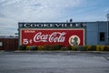 Cookeville, Tennessee USA - December 21, 2022 Coca-Cola advertising on the side of a building downtown