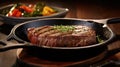 cookg steak in cast iron Royalty Free Stock Photo