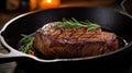 cookg steak in cast iron Royalty Free Stock Photo