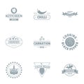 Cookhouse logo set, simple style Royalty Free Stock Photo