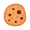 A chocolate chip cookie. Choco cookie icon. Vector illustration. chocolate chip cookie. Royalty Free Stock Photo