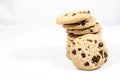 The stack of chocolate chip cookies is looking at you Royalty Free Stock Photo