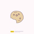 cookie biscuit for cafe concept vector illustration. hand drawing doodle fill color icon sign symbol Royalty Free Stock Photo