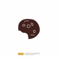 cookie biscuit for cafe concept vector illustration. hand drawing doodle silhouette glyph solid icon sign symbol Royalty Free Stock Photo