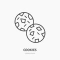 Cookie, biscuit flat logo, line icon. Sweet food vector illustration. Sign for bakery, pastry shop