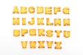 Cookie biscuits alphabet on white background Royalty Free Stock Photo