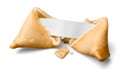 Broken Fortune Cookie with Blank Piece of Paper Royalty Free Stock Photo