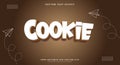 Cookie Cartoon Style Editable text effect template Royalty Free Stock Photo
