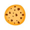 Cookie with Choco Chips Food Bakery in Flat Icon Vector Illustration Royalty Free Stock Photo