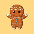 Cookie. Christmas biscuit character. Cartoon. Flat style. Vector illustration