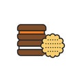 Cookie color line icon. Isolated vector element.