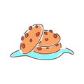 Cookie color line icon. Traditional chocolate chip cookies. Pictogram for web page, mobile app, promo. UI UX GUI design