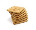 Cookie cracker crispy stack isolated on white background