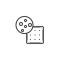 Cookie cracker line icon Royalty Free Stock Photo