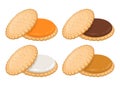 Cookie Cream Sandwich With Various Flavour