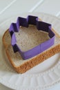 princess castle cookie cutter on bread for sandwich